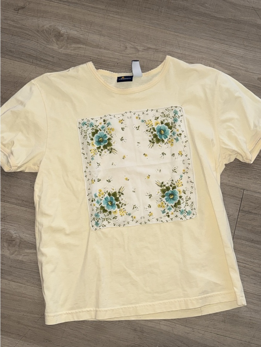Upcycled vintage handkerchief tshirt